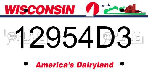 12954D3 Wisconsin License Plate
