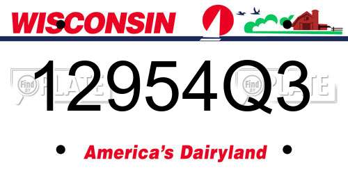 12954Q3 Wisconsin License Plate