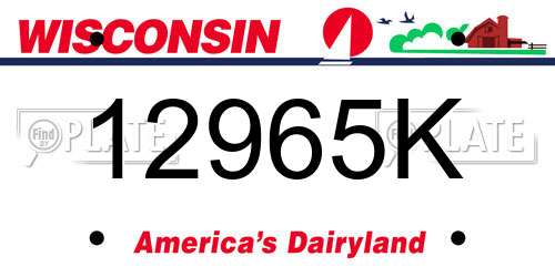 12965K Wisconsin License Plate