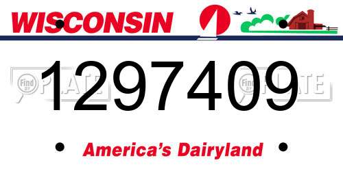 1297409 Wisconsin License Plate