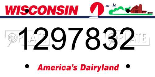 1297832 Wisconsin License Plate