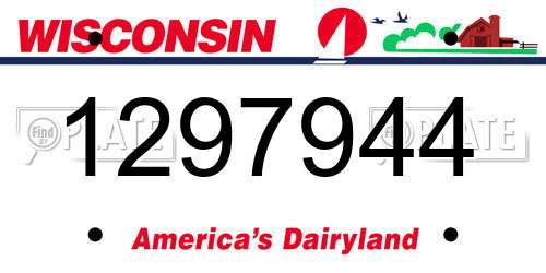 1297944 Wisconsin License Plate