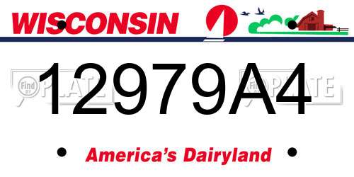 12979A4 Wisconsin License Plate