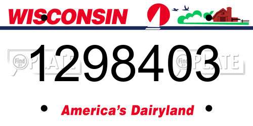1298403 Wisconsin License Plate