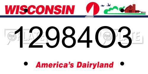 12984O3 Wisconsin License Plate