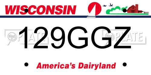 129GGZ Wisconsin License Plate