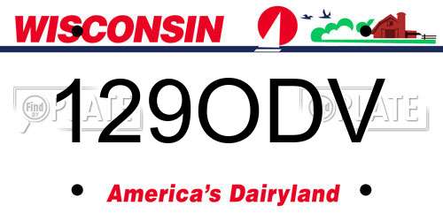 129ODV Wisconsin License Plate
