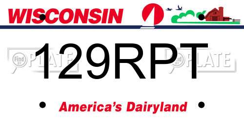129RPT Wisconsin License Plate