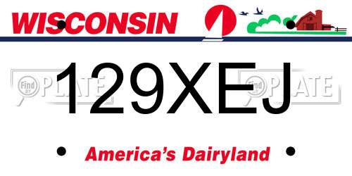129XEJ Wisconsin License Plate