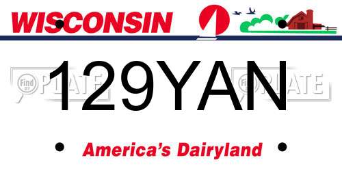 129YAN Wisconsin License Plate
