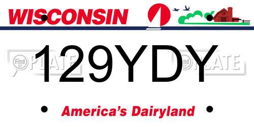 129YDY Wisconsin License Plate