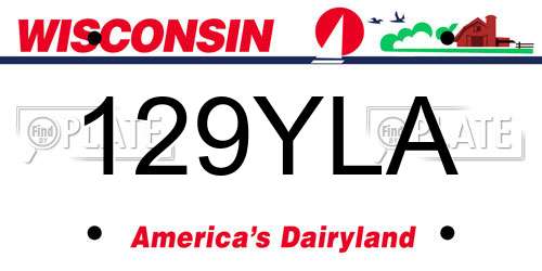 129YLA Wisconsin License Plate