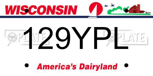 129YPL Wisconsin License Plate