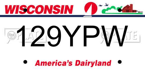 129YPW Wisconsin License Plate