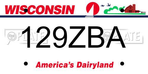 129ZBA Wisconsin License Plate