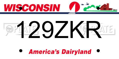129ZKR Wisconsin License Plate
