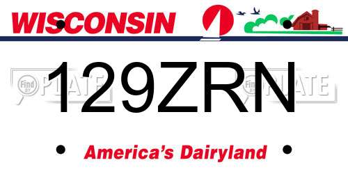 129ZRN Wisconsin License Plate