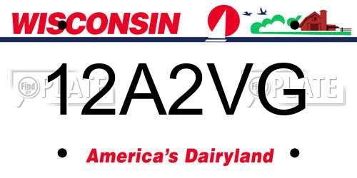 12A2VG Wisconsin License Plate