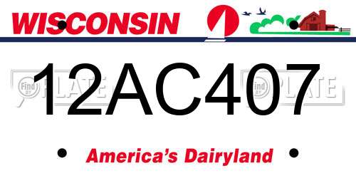 12AC407 Wisconsin License Plate