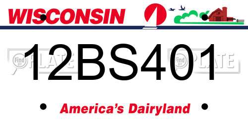 12BS401 Wisconsin License Plate