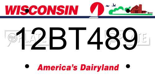 12BT489 Wisconsin License Plate