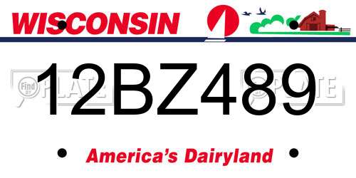 12BZ489 Wisconsin License Plate