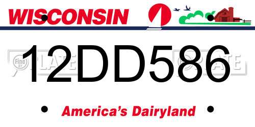 12DD586 Wisconsin License Plate