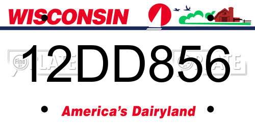 12DD856 Wisconsin License Plate