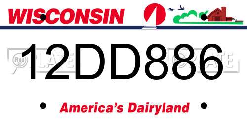 12DD886 Wisconsin License Plate