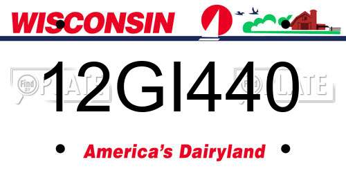 12GI440 Wisconsin License Plate
