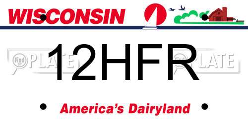 12HFR Wisconsin License Plate