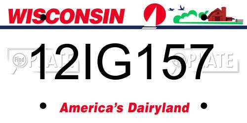12IG157 Wisconsin License Plate