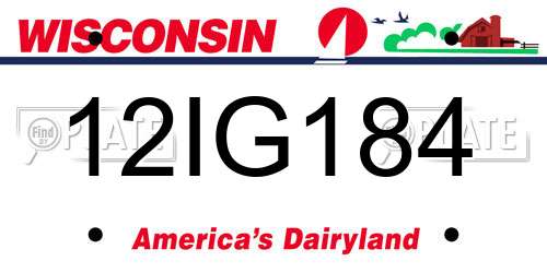 12IG184 Wisconsin License Plate
