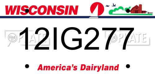 12IG277 Wisconsin License Plate