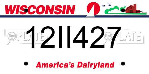 12II427 Wisconsin License Plate