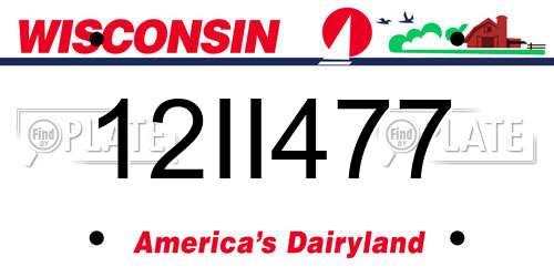 12II477 Wisconsin License Plate