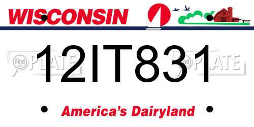 12IT831 Wisconsin License Plate
