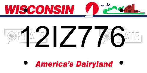 12IZ776 Wisconsin License Plate
