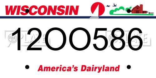 12OO586 Wisconsin License Plate
