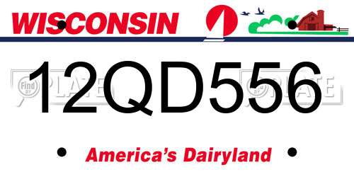 12QD556 Wisconsin License Plate