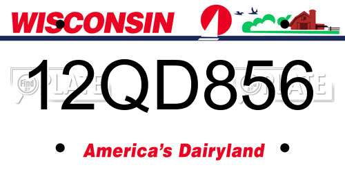 12QD856 Wisconsin License Plate