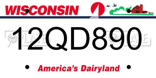 12QD890 Wisconsin License Plate