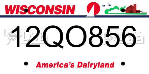 12QO856 Wisconsin License Plate