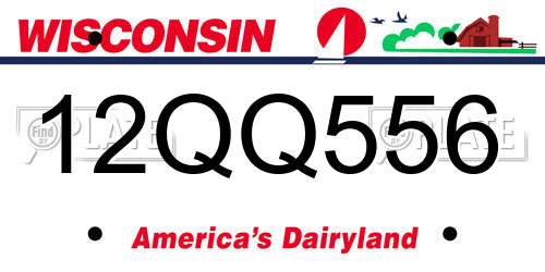 12QQ556 Wisconsin License Plate
