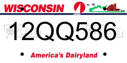 12QQ586 Wisconsin License Plate