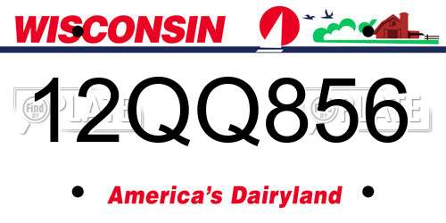 12QQ856 Wisconsin License Plate
