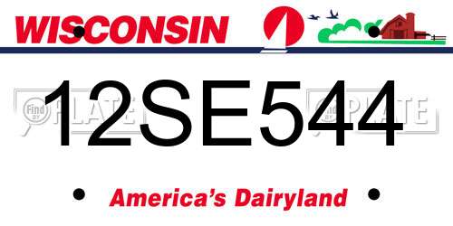 12SE544 Wisconsin License Plate