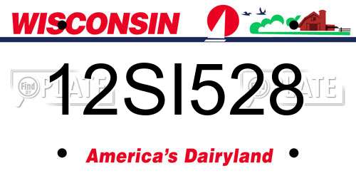 12SI528 Wisconsin License Plate