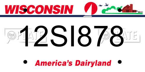12SI878 Wisconsin License Plate