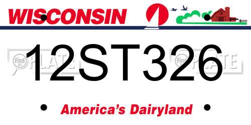 12ST326 Wisconsin License Plate